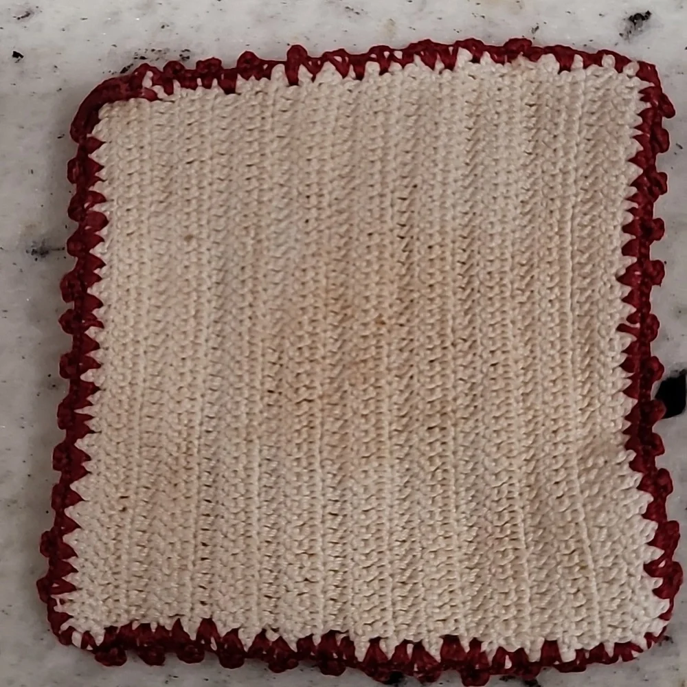 Vintage Hand Crochet Potholders 5 pc